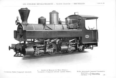 <b>Locomotive Compound articulée (système Mallet)</b><br>Société de Monceau les Mines (France)